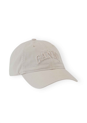 Washed cotton canvas Emb cap Egret A6901 Ganni 