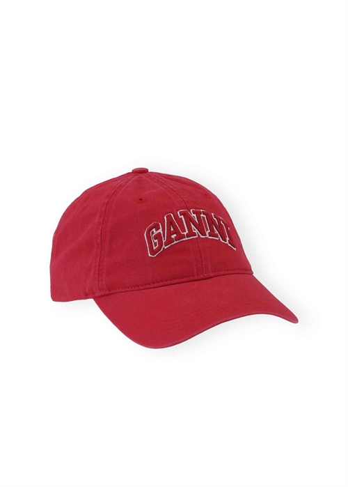 Washed cotton canvas Emb cap Fiery Red A6903 Ganni 
