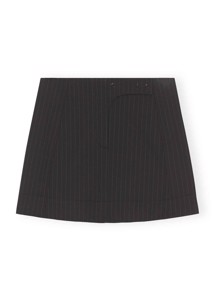F7633 Stretch stripe mini skirt Black Ganni 