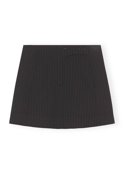 F7633 Stretch stripe mini skirt Black Ganni 