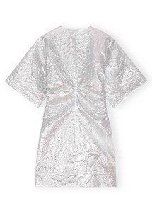 F7811 Metallic Jacquard Mini kjole Silver Ganni 