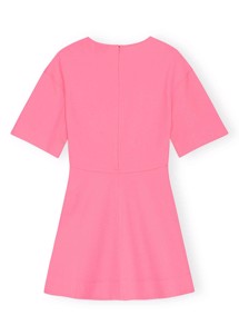 Stretch Suiting V-neck mini kjole Shocking Pink F7829 Ganni