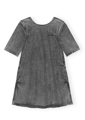 Snow washed denim A-line mini kjole Black Washed J1371 Ganni 