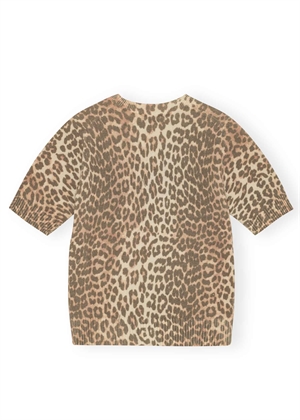 Graphic Wool mix printe leopard tee K2500 Leopard Ganni 