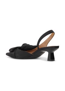 Soft bow kitten heel slingback nylon stillet Black S1959 Ganni 