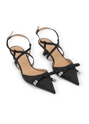 Butterfly kitten heel bow pump Black S2216 Ganni 