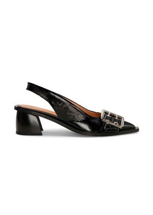 Feminine Buckle Slingback Pump naplack Black S2331 Ganni 