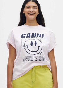 T3139 smiley tee Light Lilac Ganni