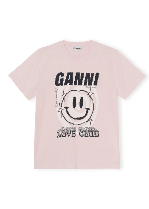 T3139 smiley tee Light Lilac Ganni