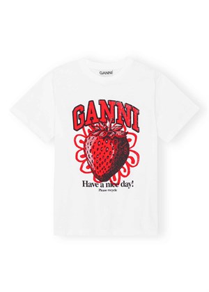 Strawberry tee Bright White T3892 Ganni 