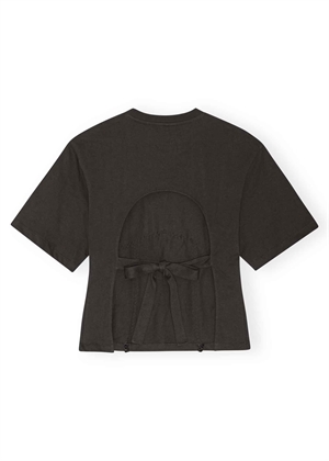 Heavy cotton tie back waisted tee Phantom T4179 Ganni 