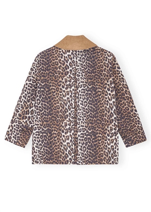 Printed canvas midi jakke Leopard W0391 Ganni 