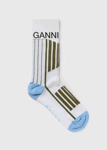 A4290 Organic cotton sporty sock Egret Ganni 