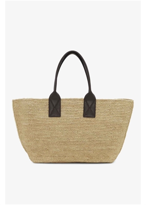 Easy shopper medium raffia Seal Brown A6823 Ganni 