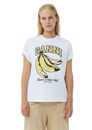 Banana tee Bright White T3861 Ganni