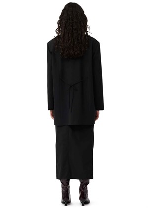 Drapey Melange oversized blazer Sort F8677 Ganni 