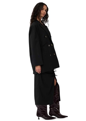 Drapey Melange oversized blazer Sort F8677 Ganni 