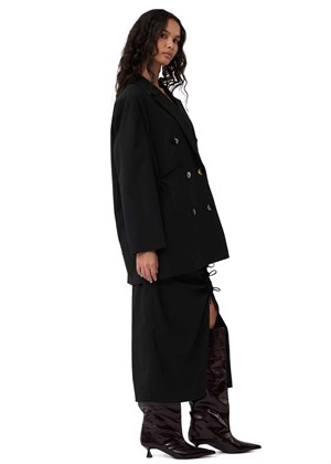 Drapey Melange oversized blazer Black F8677 Ganni 