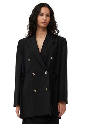 Drapey Melange oversized blazer Black F8677 Ganni 