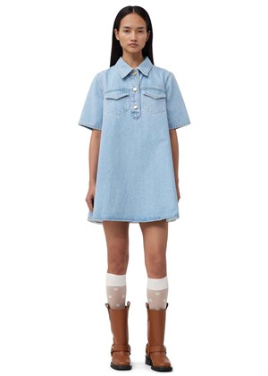 Cutline denim mini kjole Mid Blue Vintage J1401 Ganni