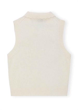 Graphic wool mix collar vest Egret K2463 Ganni 