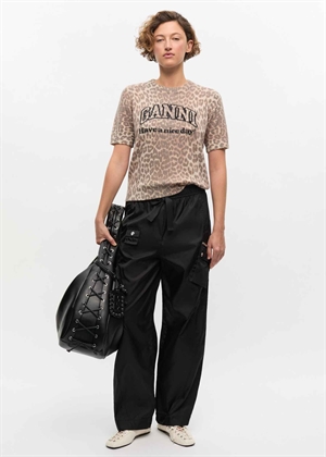 Graphic Wool mix printe leopard tee K2500 Leopard Ganni 