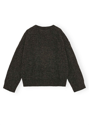 Fine brushed alpaca banana oversized o-neck strik Phantom K2516 Ganni 