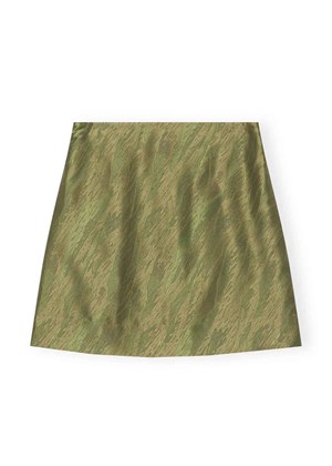 Shiny Jacquard mini skirt Avokado F8487 Ganni 