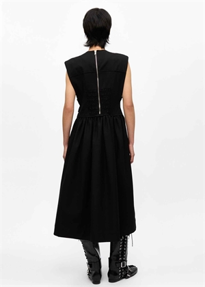 Heavy cotton tailoring corset midi kjole Sort W0390 Ganni 