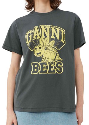 Yellow Bee tee Volcanic Ash T3639 Ganni