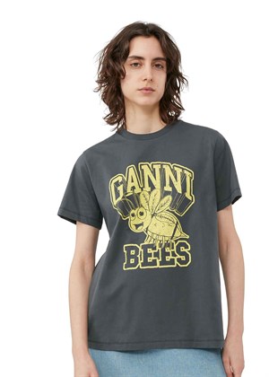 Yellow Bee tee Volcanic Ash T3639 Ganni