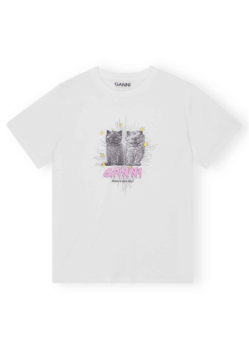 Kittens tee Bright Hvid T4060 Ganni 