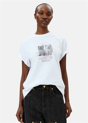 Kittens tee Bright Hvid T4060 Ganni 