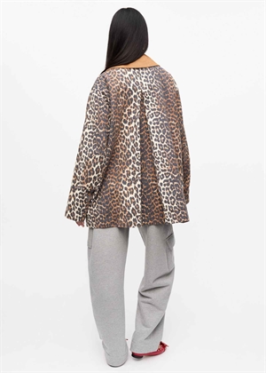 Printed canvas midi jakke Leopard W0391 Ganni 