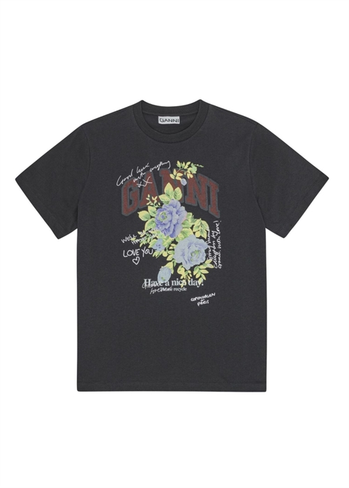 T4342 Rose tee Phantom Ganni 