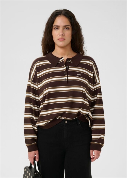 Paige polo bluse Mole/Dark beech Gestuz 