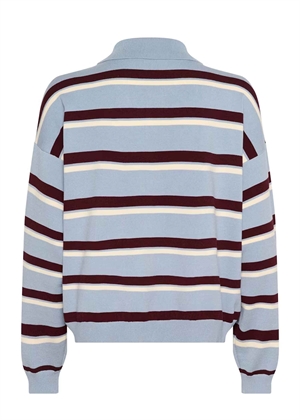 Taia polo bluse Grey Blue/Aronia/Egret Gestuz 