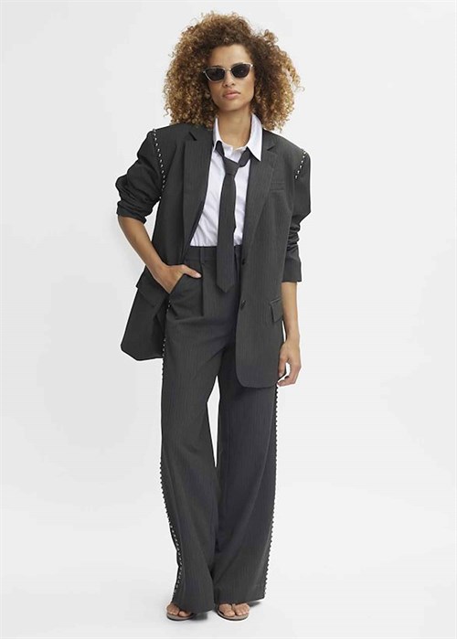 Palina OZ blazer Dark Grey Pinstripe Gestuz 