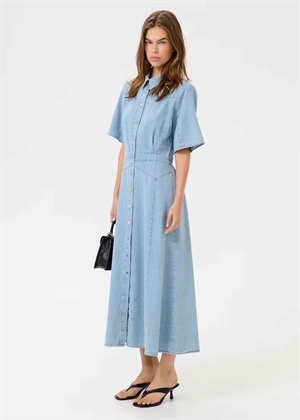 Sauda ss long kjole Light Blue Washed Gestuz 