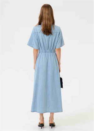 Sauda ss long kjole Light Blue Washed Gestuz 