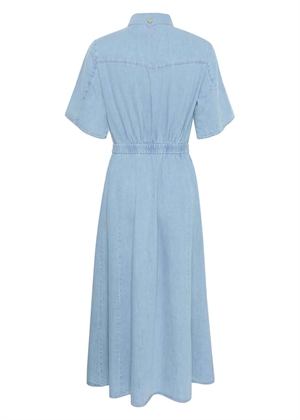Sauda ss long kjole Light Blue Washed Gestuz 