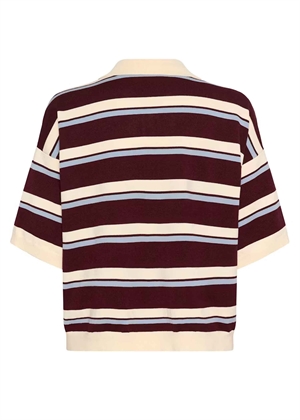 Taia ss polo bluse Aronia/Egret/Grey Gestuz 