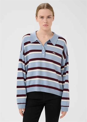 Taia polo bluse Grey Blue/Aronia/Egret Gestuz 