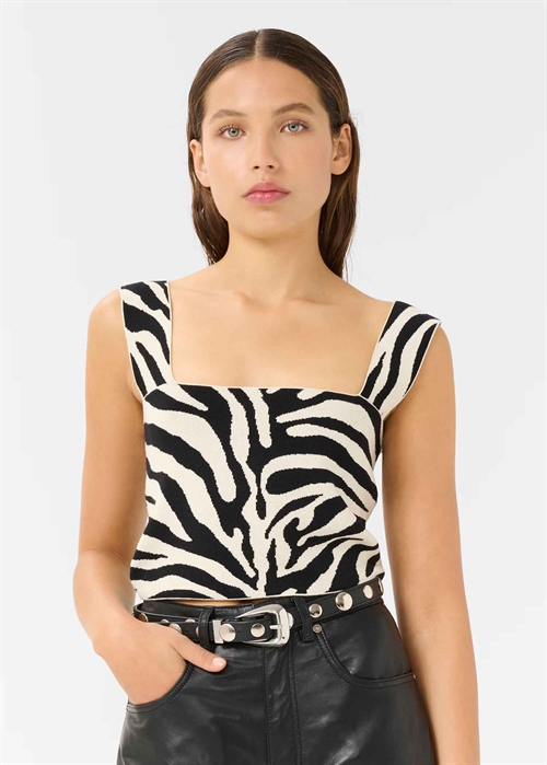 Zebba top Black/Birch Tiger Gestuz
