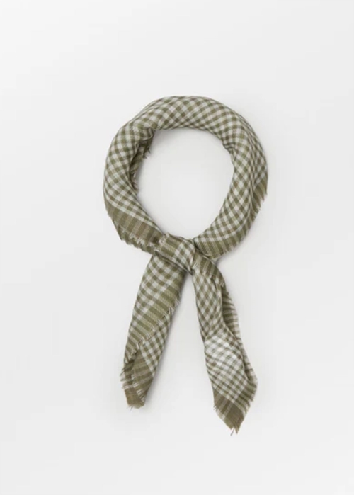 Gingham wica wool scarf Smoked Gray Becksøndergaard 