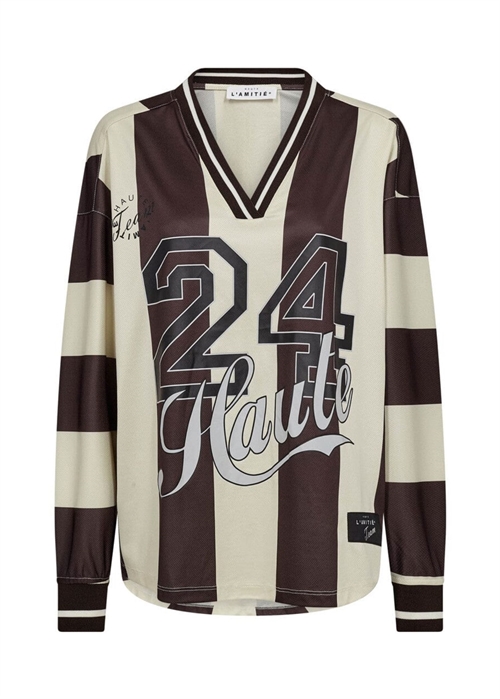 Haute 24 stripe bluse Mocca/Pearl HAUTE L\'AMITIÈ