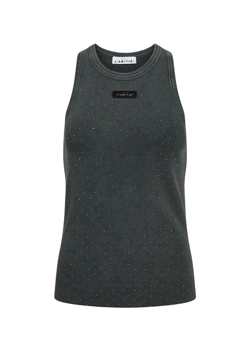 Rib badge acid stone tank Black Acid Wash HAUTE L\'AMITIÈ