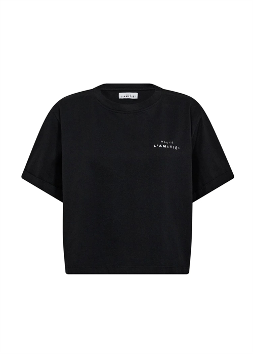 HL crew neck crop tee Sort HAUTE L\'AMITIÈ