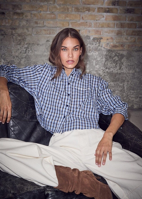 Isolde check skjorte Blue Check HAUTE L\'AMITIÈ