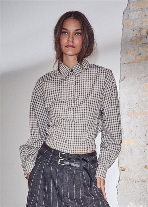 Mimosa check smock skjorte Grey Check HAUTE L\'AMITIÈ